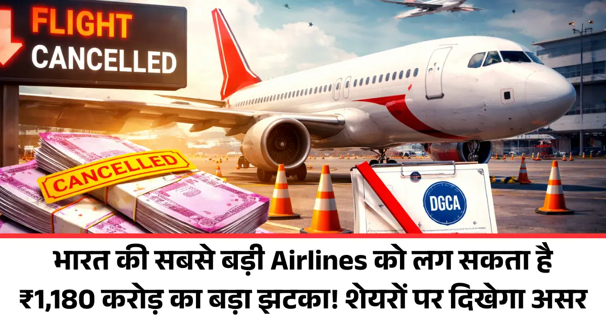 भारत की सबसे बड़ी Airlines को लग सकता है ₹1,180 करोड़ का बड़ा झटका! फ्लाइट कैंसिलेशन के मामले में DGCA का बड़ा एक्शन, शेयरों पर दिखेगा असर...